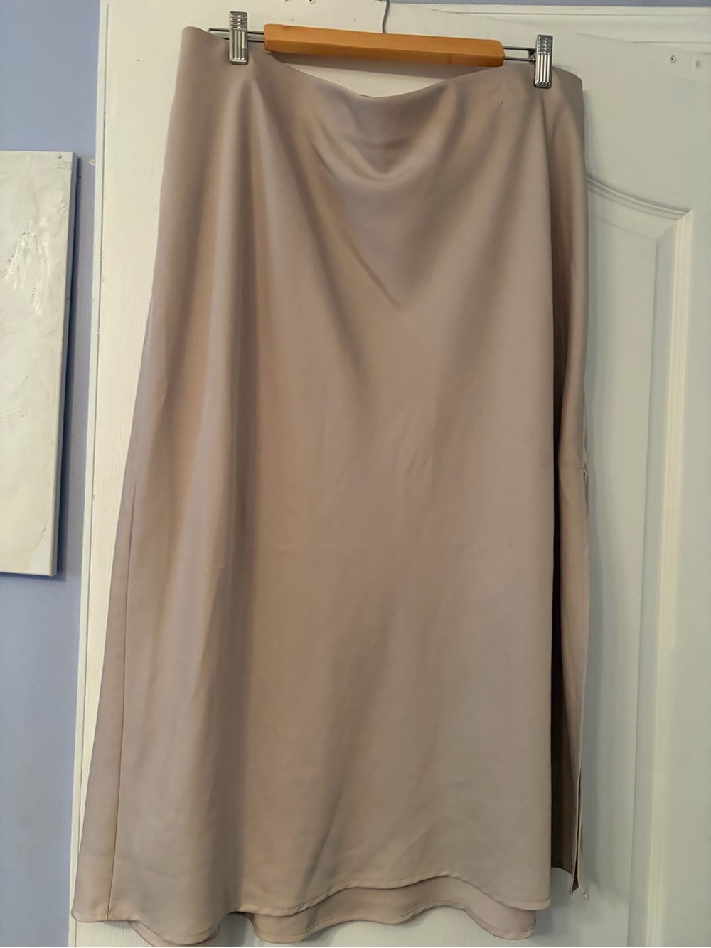 a new day Taupe Satin Maxi Slip Skirt
